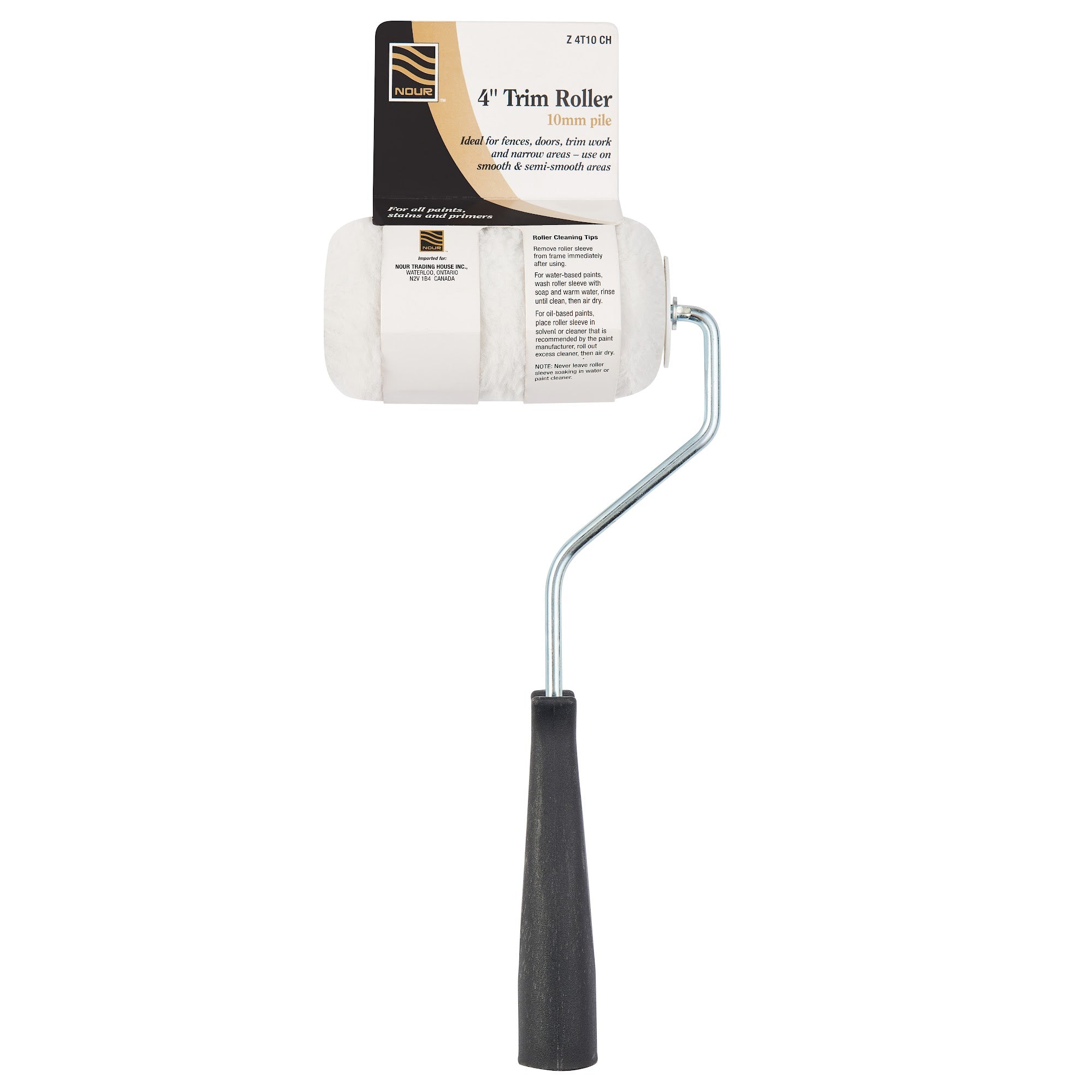 Rodillo de 4″ con mango y felpa Tradition 3/8″
